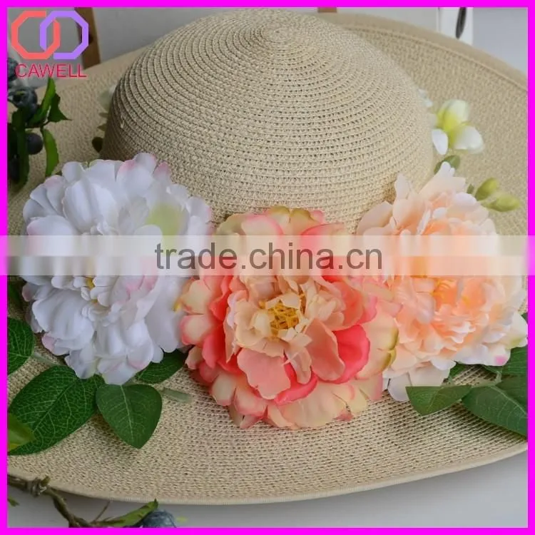 silk peony head flowers wholesale for hat decoration