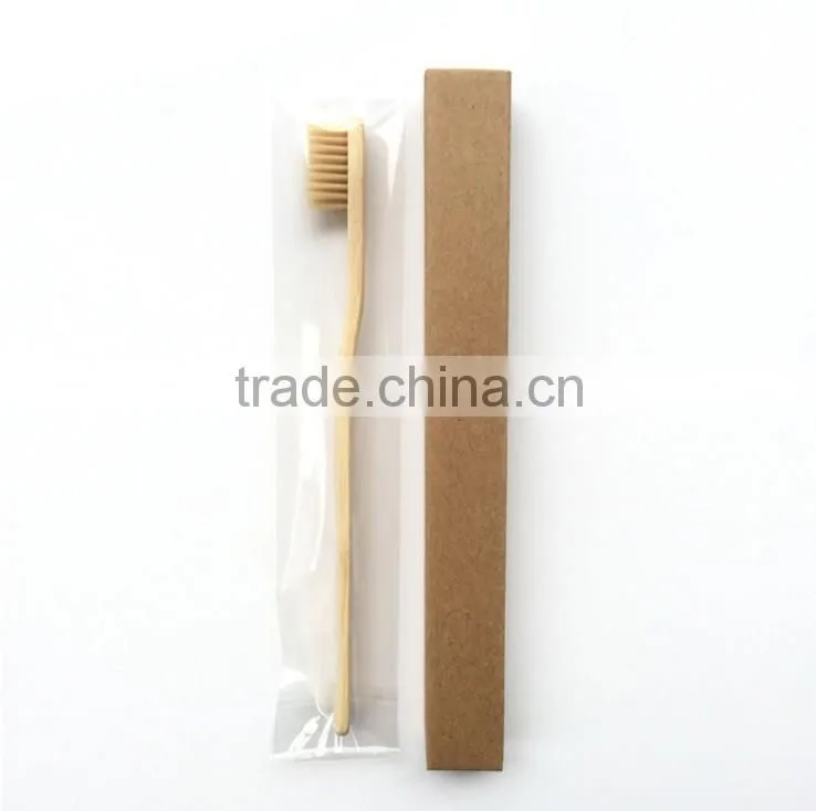 High quality biodegradable bamboo charcoal fiber bristles wood toothbrush