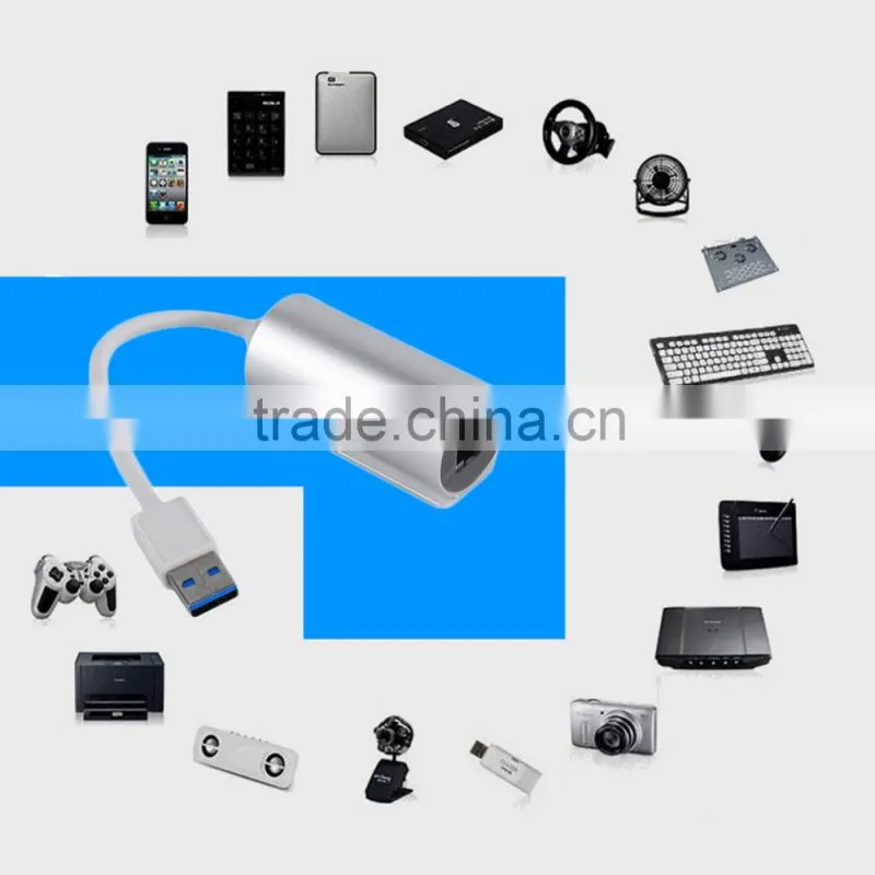 Aluminum USB 3.0 to RJ45 Gigabit Ethernet LAN Adapter 1000Mbps for PC Laptop Wholesale