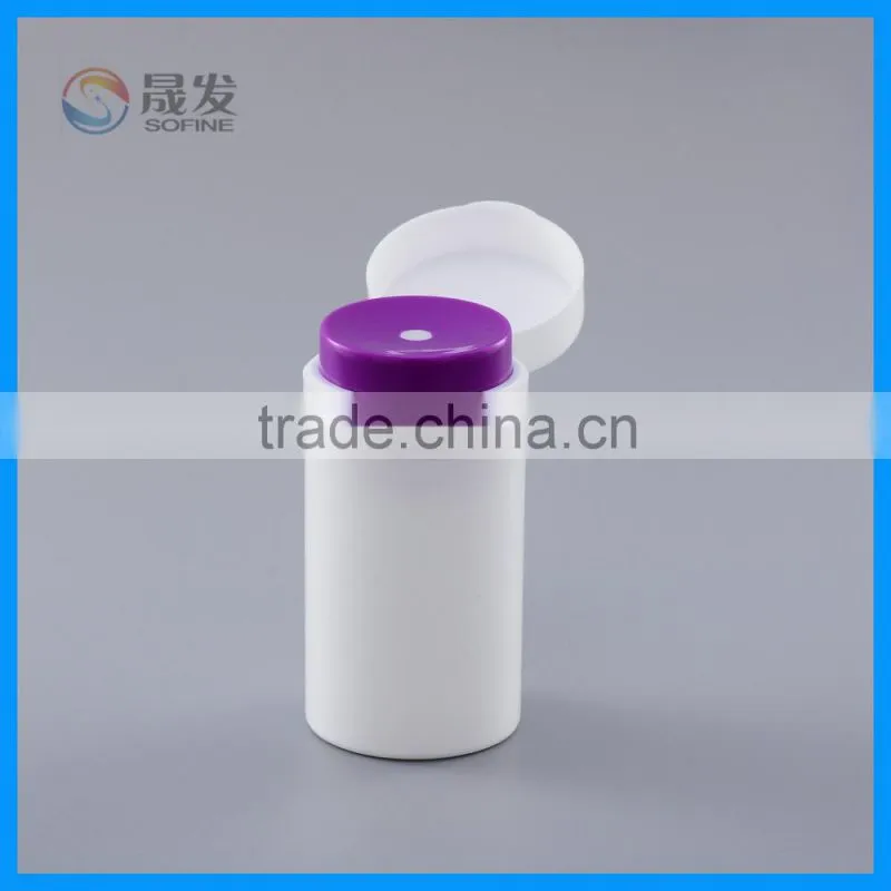 Plastic cosmetic airless bottle with flip cap