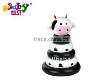 wooden clown building blocks toys
