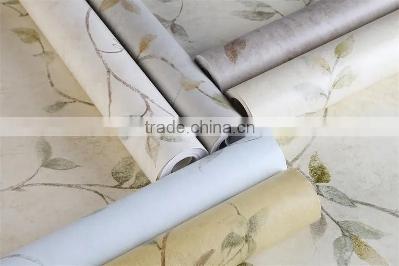 country style leaf pure paper wallpaper for home