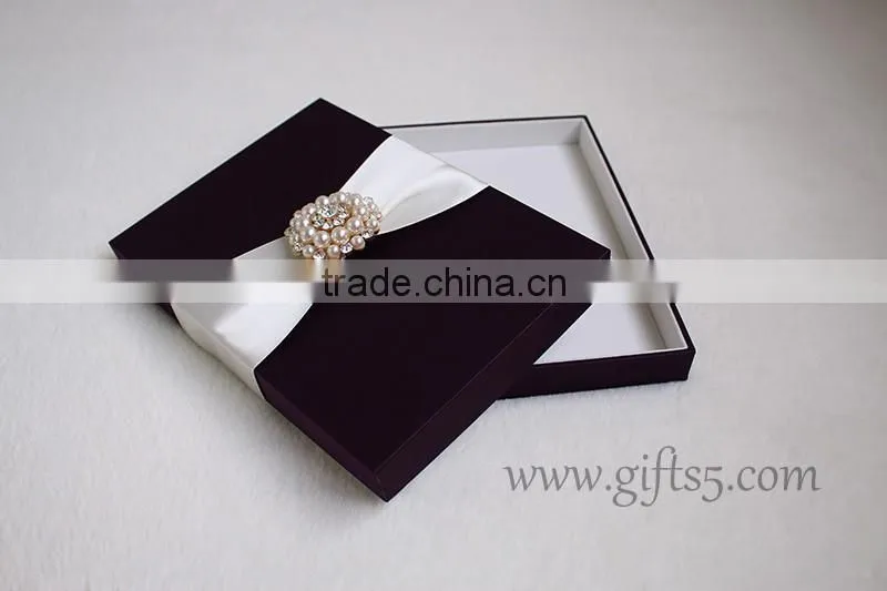 Gorgeous Silk Box Wedding Invitations Card Box Wholesale