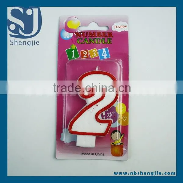 Trade Assurance White colour number candle with colourful dots