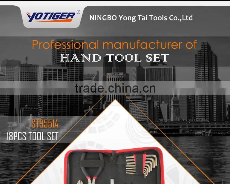 18pcs 4.5'' Plier and Hex Key Set and Precision Screwdriver Set