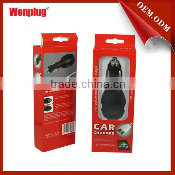 Guangzhou wonplug car charger adapter 5V 2A output with single USB port