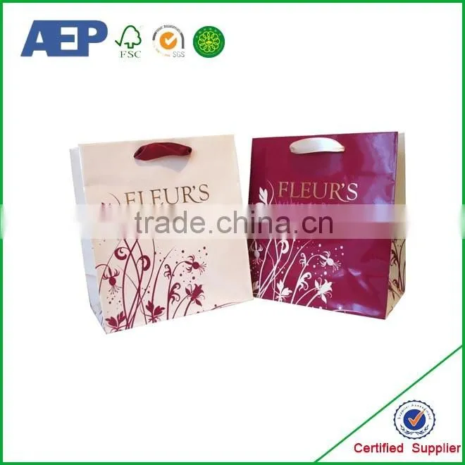 Cotton handle art paper printed custom made paper bags