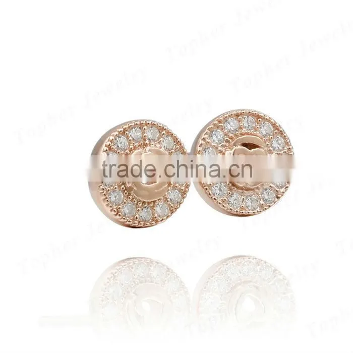 High quality fashion jewellery 925 silver stud earring rhodium plated