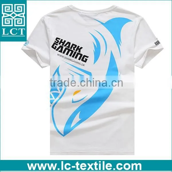 custom slogen print slim fit plain cotton neck crew t-shirt for wholesale
