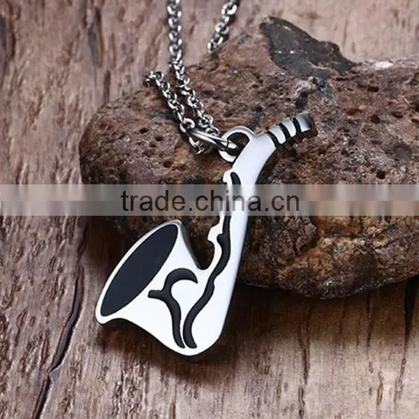 Men's Jewelry Saxophone Design Stainless Steel Necklace