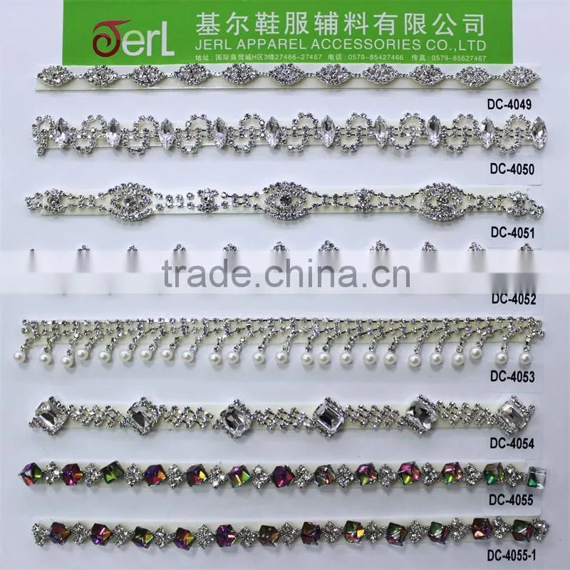 Wholesale Rhinestone Motif Rhinestone Trimming for Dress Rhinestone Chain
