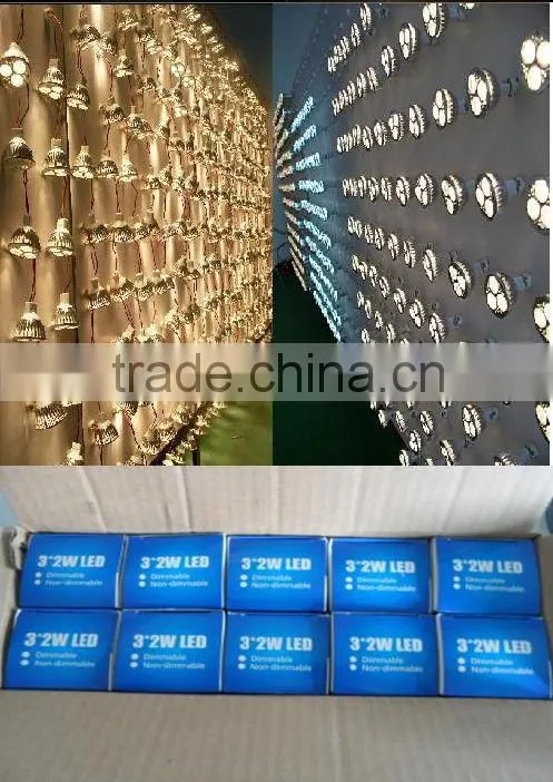 Indoor small dimmable , non- dimmable GU10 3*2W 6w cabinet led spot light