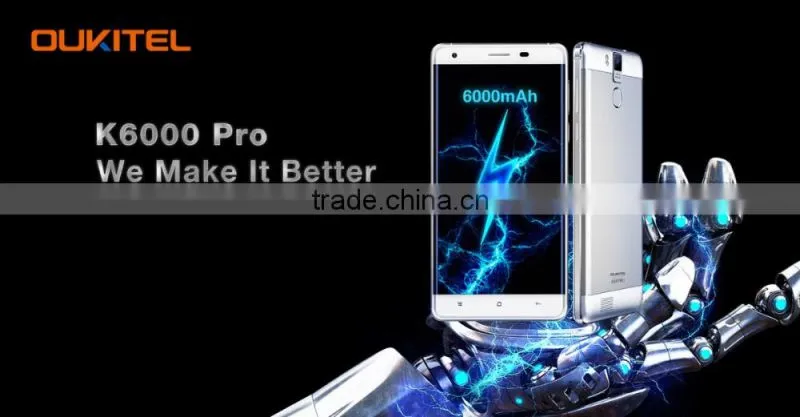 Oukitel K6000 Pro 6000mAh 5.5 inch 2.5D Arc Dragontrail Glass Screen Android 6.0 MTK6753 64bit Octa Core 3GB RAM 32GB ROM