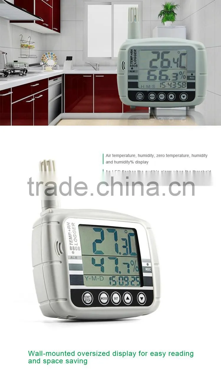 Wall Moutable USB Interface High Precision Temperature and Humidity Data logger AZ 8808 Thermometer hygrometer logger with Alarm