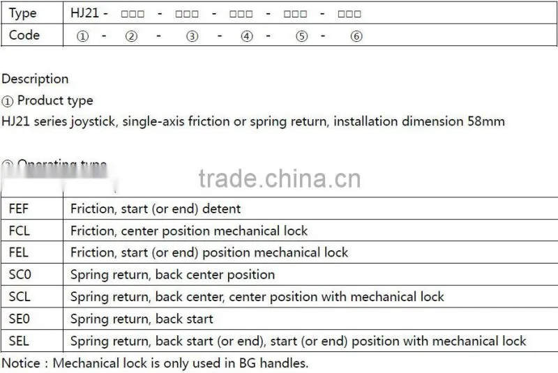 HJ21hand joystick industrial joystick controller