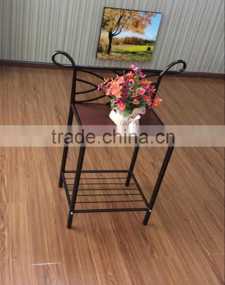 Contemporary Black Metal Night Stand with MDF