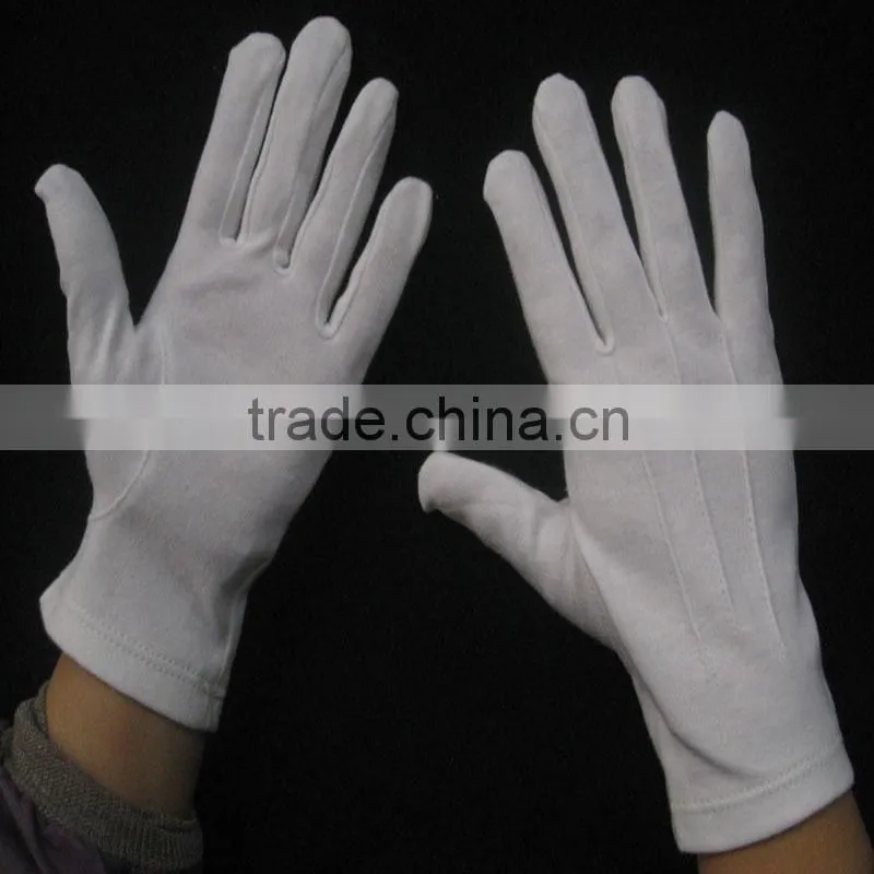 white nylon parade lycra glove