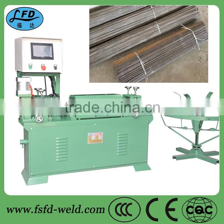 Automatic rebar straightening and cutting machine