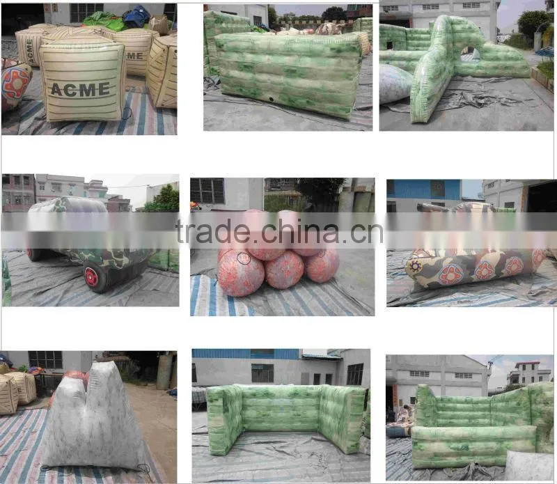 Promotional Good Quality 0.6mm PVC Tarpaulin Outdoor Inflatable Paintball Bunker For Sale
