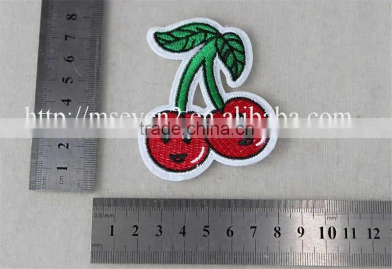 good price 7*8 cm red patches cherry pattern design indian embroidery patch