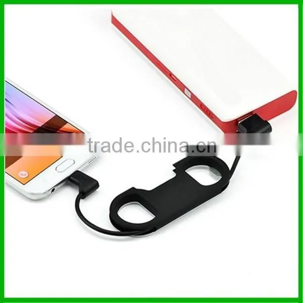 High quality 3 in 1 bottle opener charger cable keychain for iphone 7