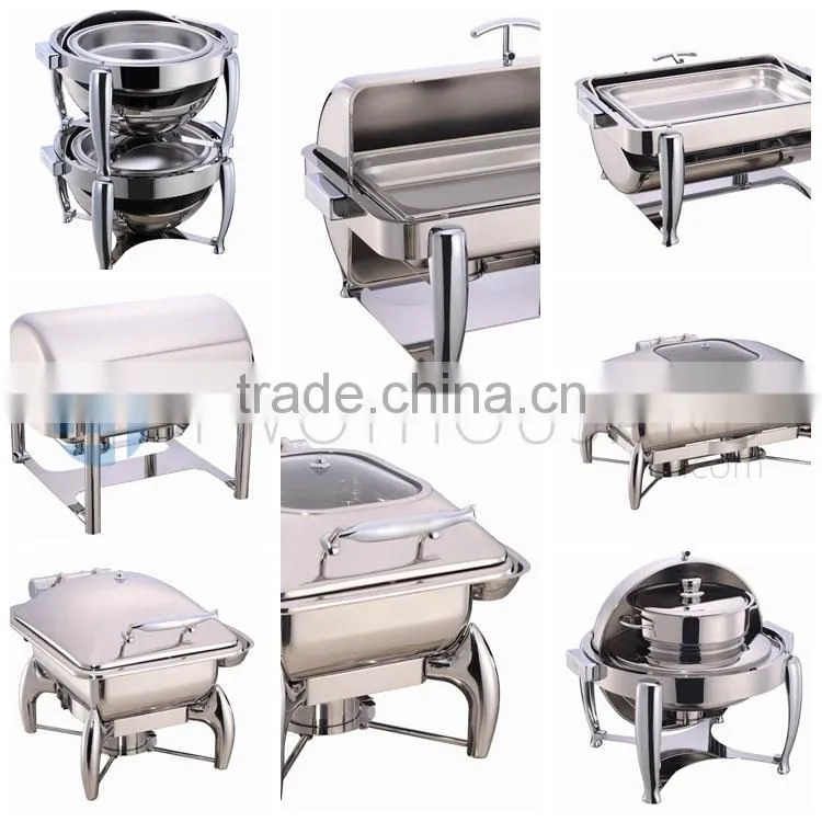 2017 New Model Commerical Glass Cover Hinged Lid Chafing Dish