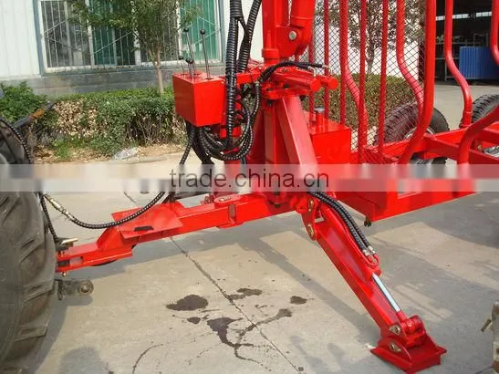 Forestry machine good quality Timber Trailer with Crane