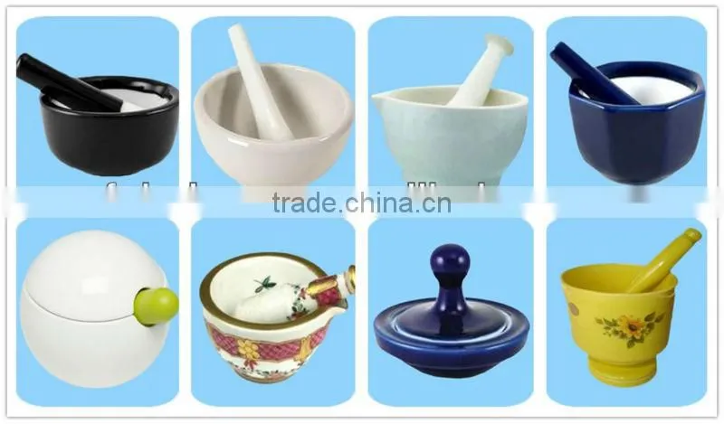 Ornate french porcelain mortar and pestle