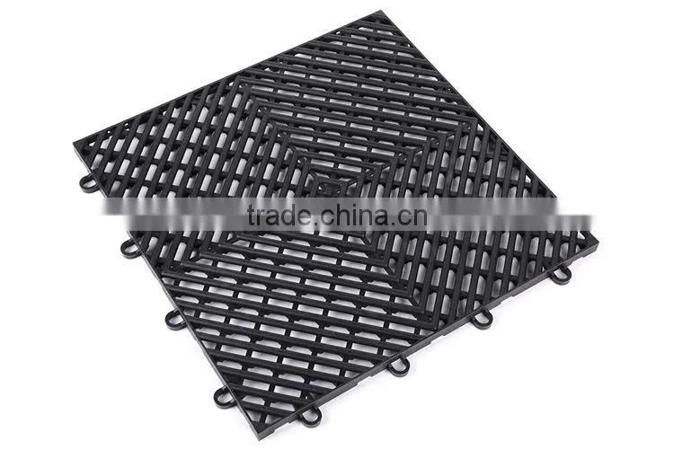 Chemical resistant interlocking car showroom floor tiles