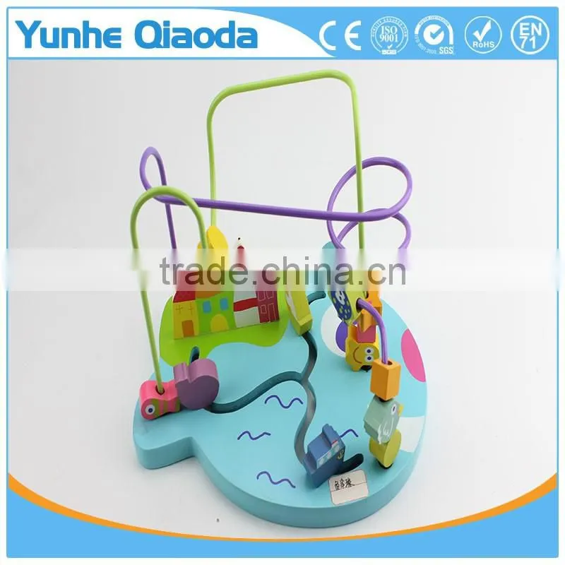 Early Learning wooden play toys the mouse beads maze