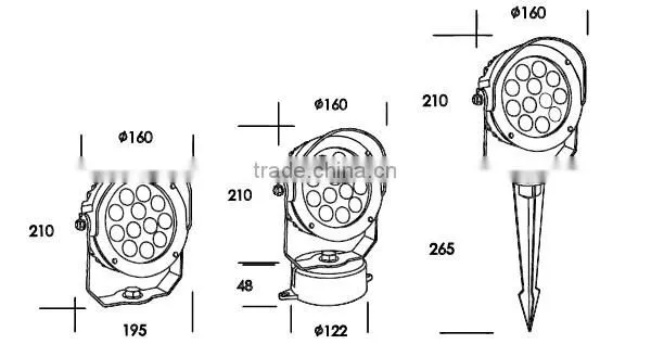 LED LAMP PART 10w cnc machined aluminum landscape lighting parts for garden made in china