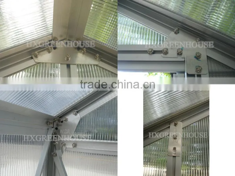 latest 6mm polycarbonate sheet aluminium greenhouse HX66125-5