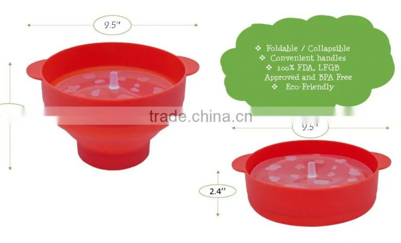 Microwave Silicone Popcorn Maker / magic pop /Foldable popcorn popper