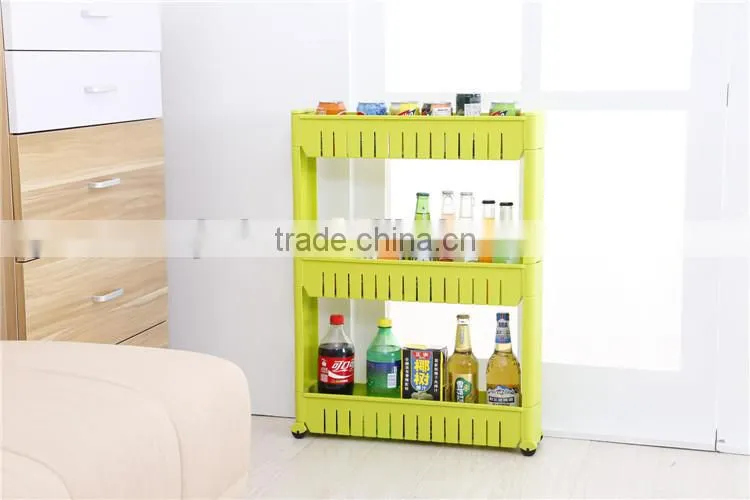 Multi-purpose Removable 3-layer Plastic Bathroom Shelf Crevice Gap Commodity Shelf