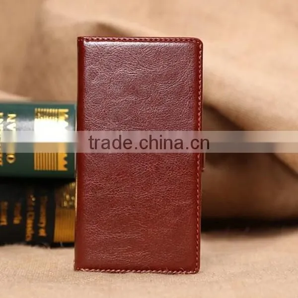 Manufacturer cheap mobile phone leather flip phone case for Sony Z3 leather flip back case