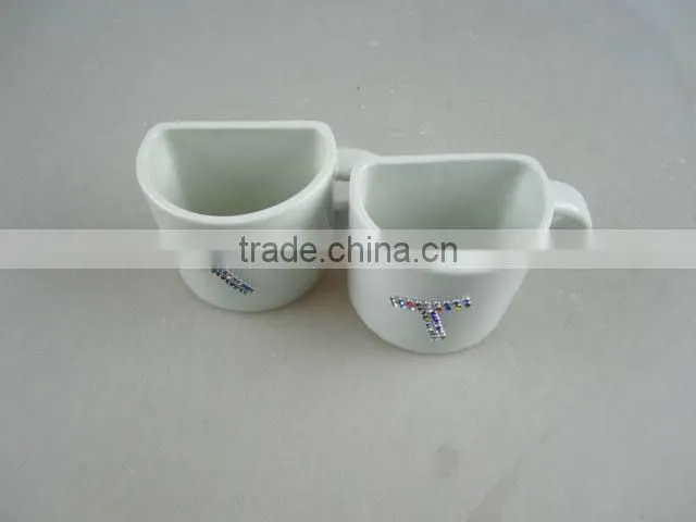 porcelain couple mug set with diamond design