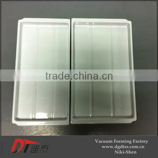White PVC lining tray by thermoforming
