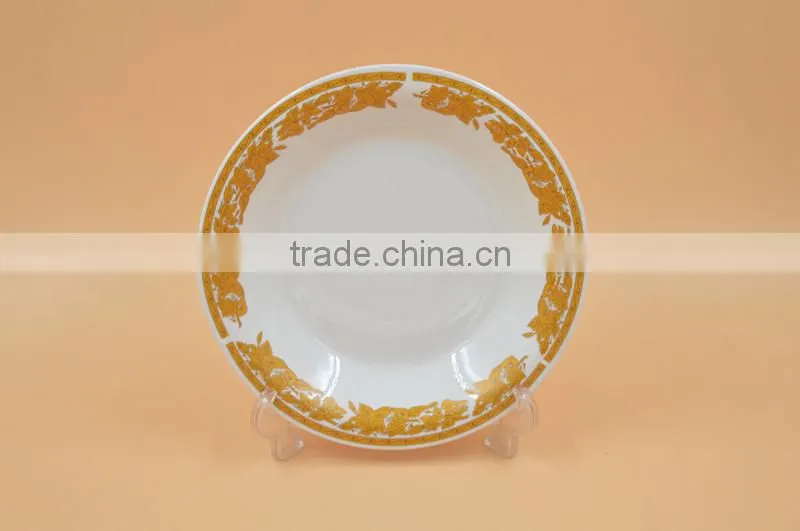 gold rim bone china dinner plate