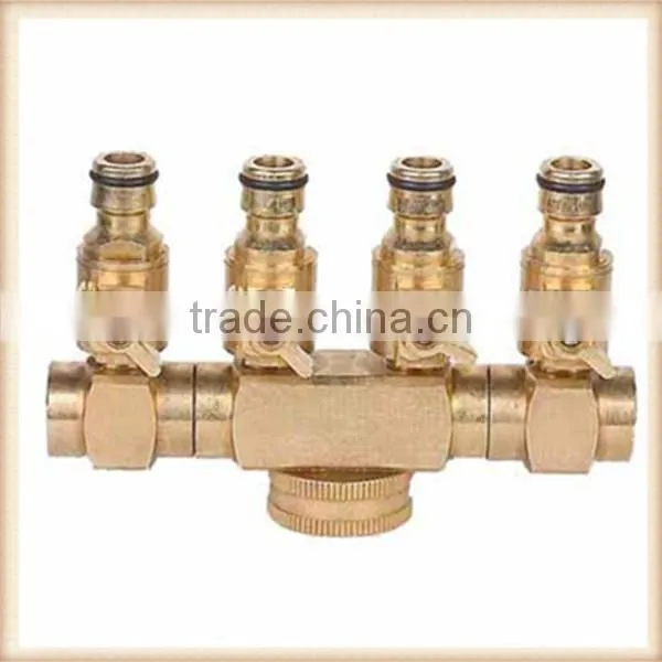 4 ways Brass manifold connectors