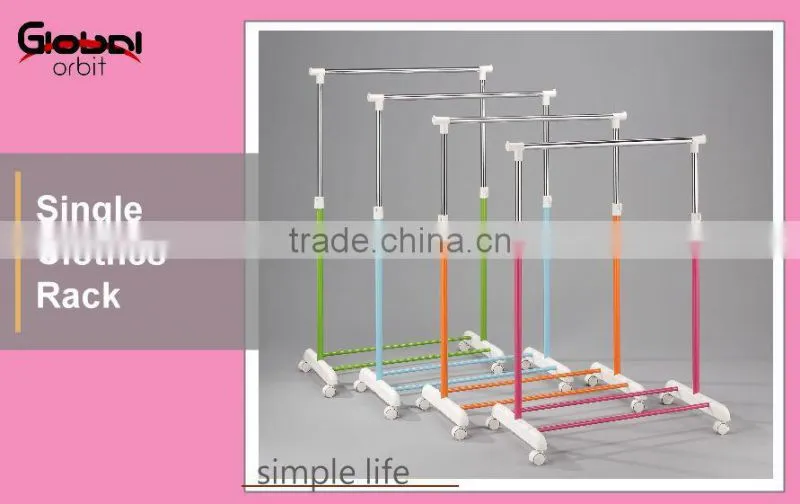 Heavy Duty Movable Garment Hanging Rail Stand Extendable Clothes Drying Rack