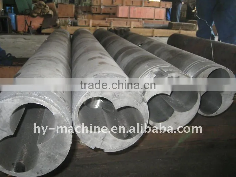 Parallel twin screw and barrel for plastic extrusion machines