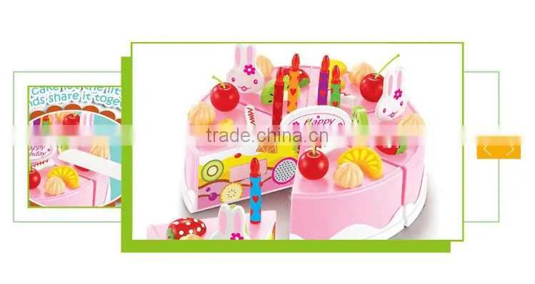 Hot sale plastic pretend play diy plastic birthday fake cake