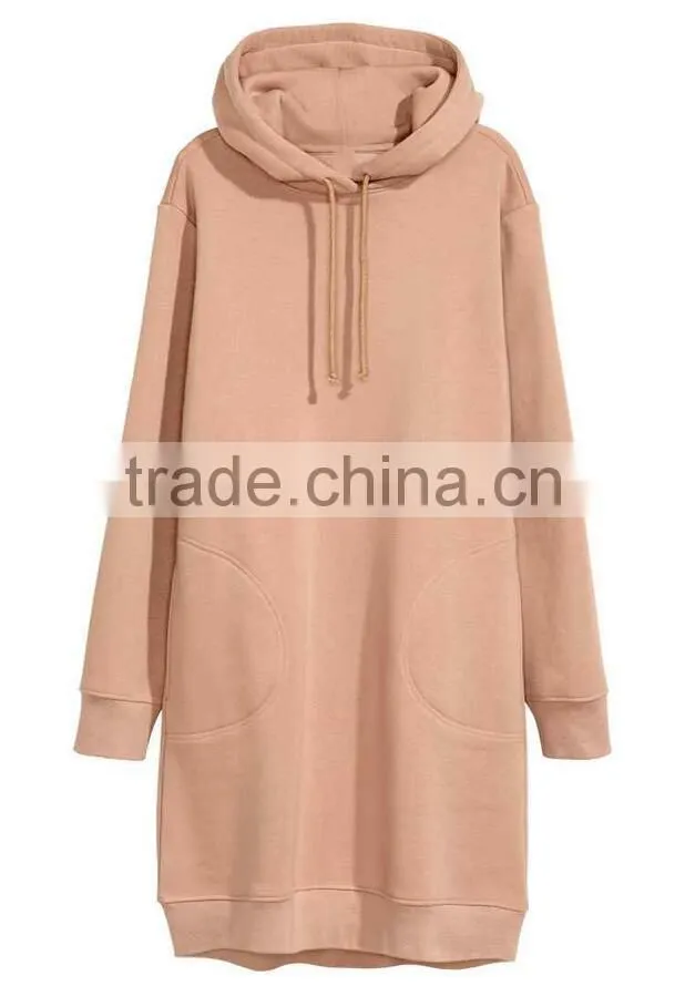 China Factory Distressed Hoodie Ladies New Fashion Long Sweatshirt Dress Professional Casual Hooded Shirt Tops Sweatshirt