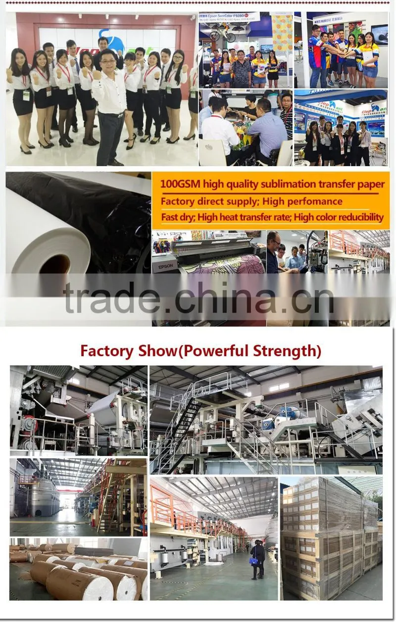 High heat transfer rate sublimation transfer paper roll