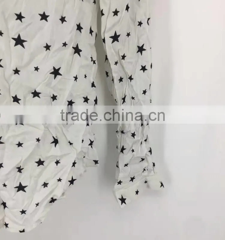 Ladies garment stock lot stars full print branded shirt