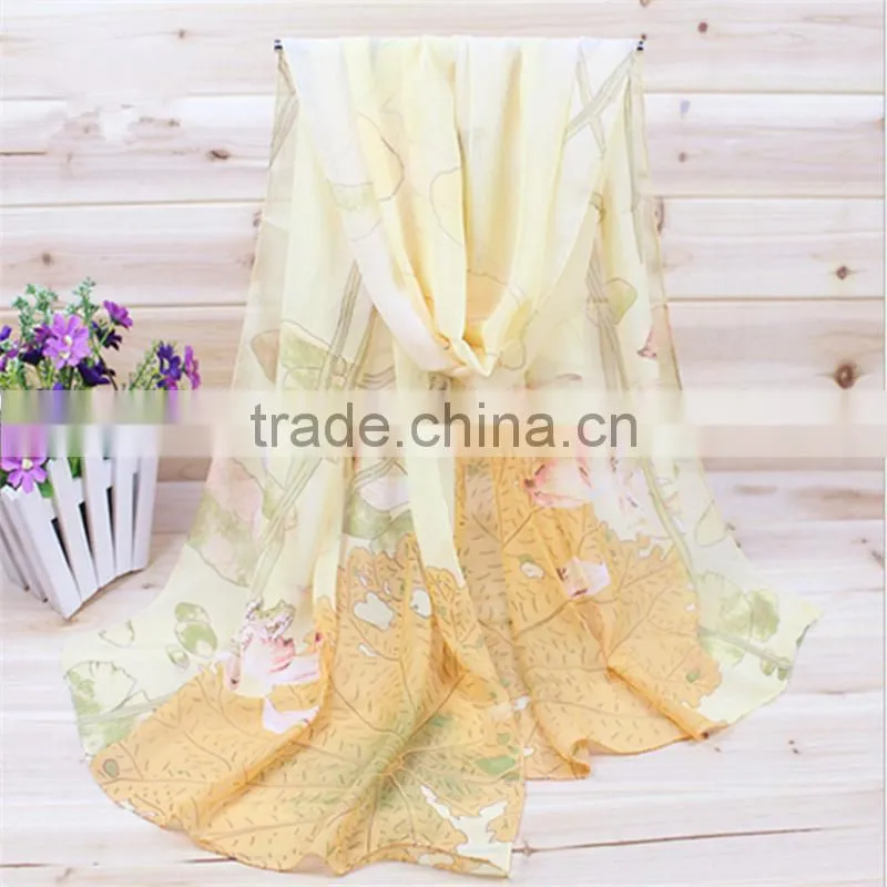 custom digital print with Dandelion Pattern Scarf silk scarf Chiffon scarf