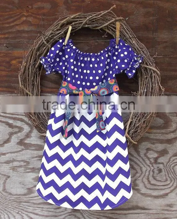 Hot Sale Baby Girls stripe Dress With printed Children's Boutique Clothes Toddler Girls Peasant Dress For Summer Clothes DR6828