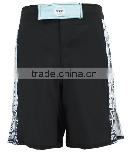100% polyester training wear stretch side panel mens fight mma shorts