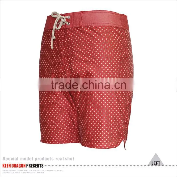 Men's 19" Length All-over Yardage Print Beach Short with Cotton Poplin Fabric