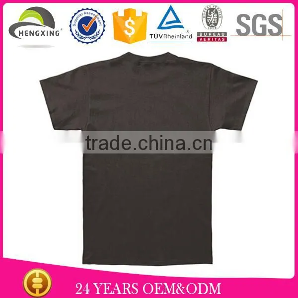 High quality black custom logo t-shirts 80% cotton 20% polyester